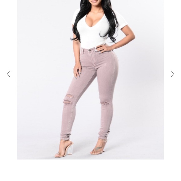 Mauve distressed jeans - Picture 3 of 5